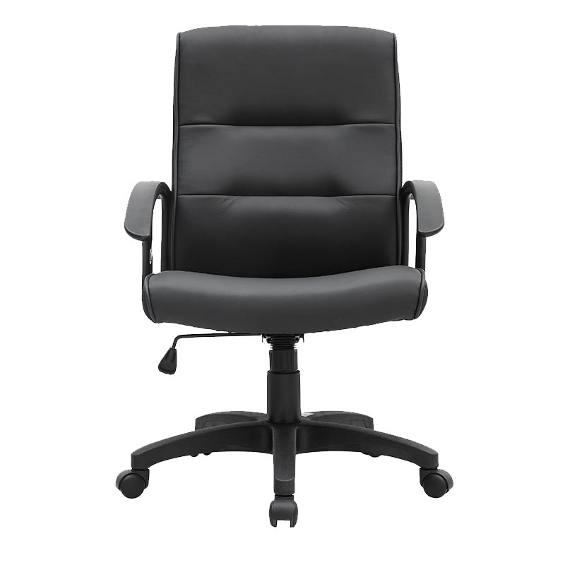 XL-3378 Bürostuhl aus schwarzem PU-Nylon mit mittlerer Rückenlehne