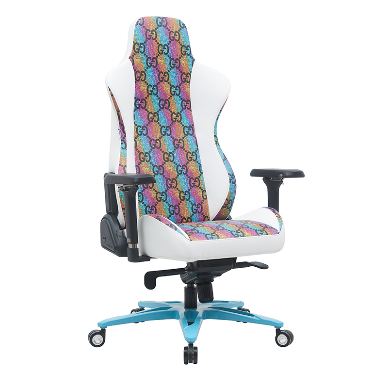 XL-6682-3 Farbbedruckter Gaming-Stuhl aus Leder