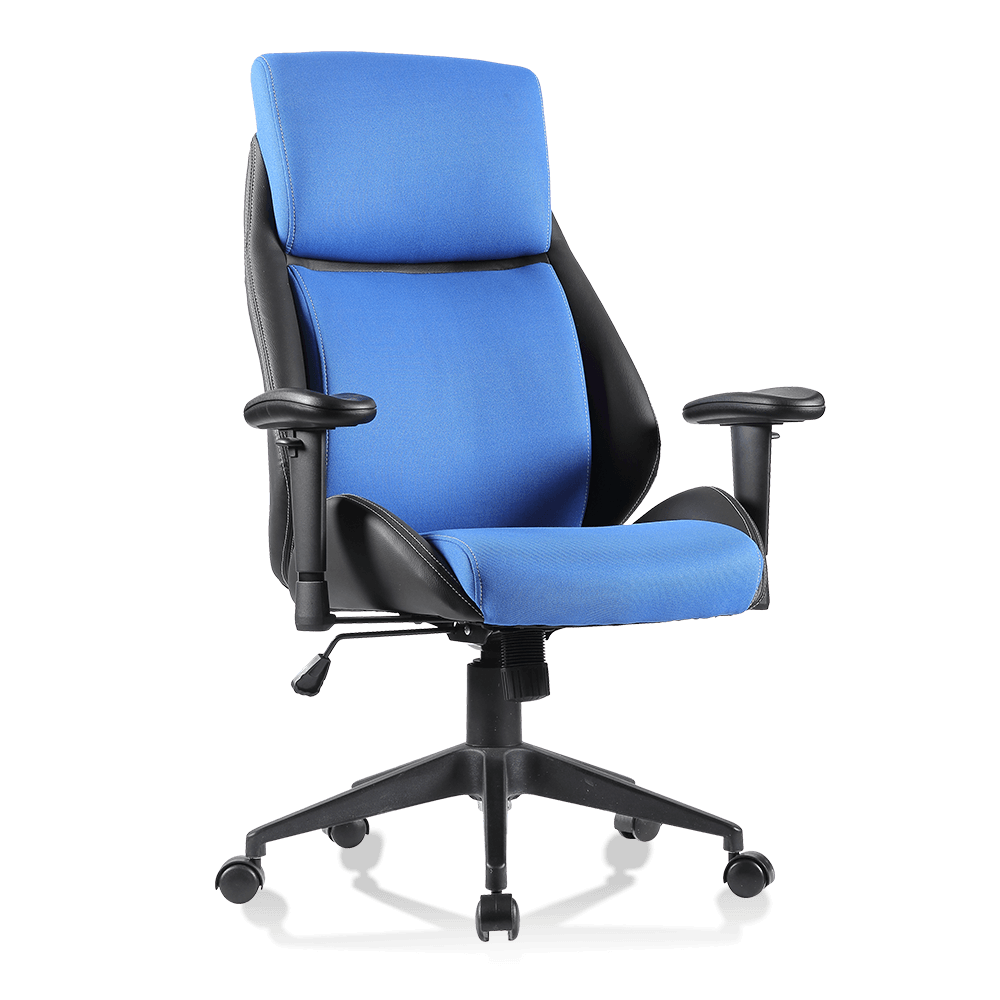 XL-3340 Drehbarer Bürostuhl in Blau und Schwarz mit einzigartigem Design